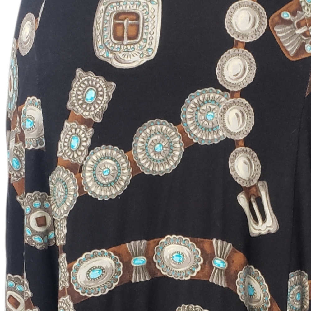 Lauren Ralph Lauren Concho Belt Fit & Flare Dress S Western Cowgirl Equestrian - Picture 8 of 14